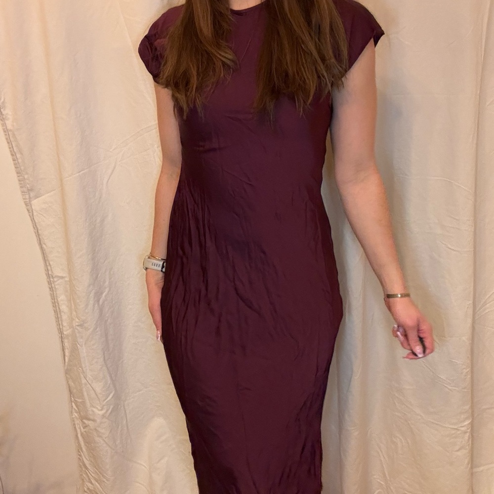 Zara Deep Burgundy Midi Dress